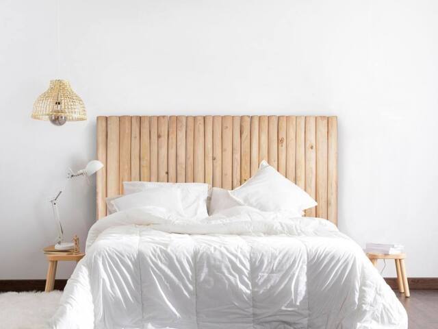 Vente-unique 170 Cm Headboard With Teak Branches - Natural - LITTORAL II in Light Oak - Size: Double - image 1