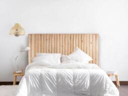 Vente-unique 170 Cm Headboard With Teak Branches - Natural - LITTORAL II in Light Oak - Size: Double