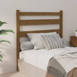 Berkfield Home Beautiful Bed Headboard Honey Brown 81x4x100 cm Solid Wood Pine - Size: 81 x 4 x 100 cm - thumbnail 2