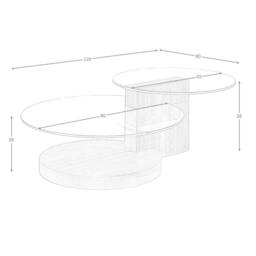 Angel Cerda Round Tempered Glass & Walnut-Veneer Coffee Table in Brown - thumbnail 7