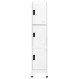 Berkfield Home Locker Cabinet White 38x45x180 cm Steel - Size: 38 x 45 x 180 cm - thumbnail 2