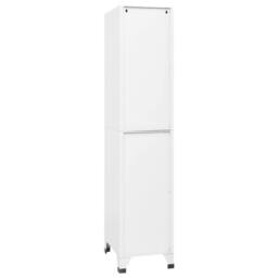 Berkfield Home Locker Cabinet White 38x45x180 cm Steel - Size: 38 x 45 x 180 cm - thumbnail 5