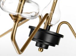 Loops 3 Bulb Pendant Light Fitting Aged Brass Finish Charcoal Black Paint LED E14 40W - thumbnail 3