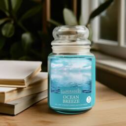 Voltico 18oz Ocean Breeze Scented Jar Candle in Light Blue - thumbnail 6