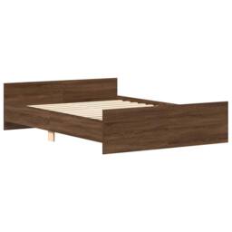 Berkfield Home Bed Frame with Headboard & Footboard Brown Oak 140x190 cm - thumbnail 3