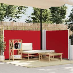 Berkfield Home Retractable Side Awning Red 100x600 cm - thumbnail 1