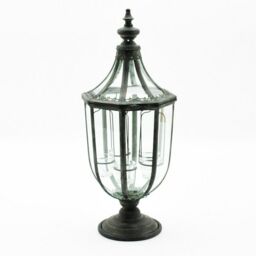 Minster Garden Lantern with Tealight Holder - Metal - L29 x W29 x H77 cm in Grey - Size: 1 Pack - thumbnail 1