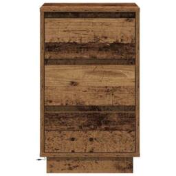 Berkfield Home Bedside Cabinet with LED Old Wood 39x34.5x65 cm Engineered Wood in Brown - thumbnail 6