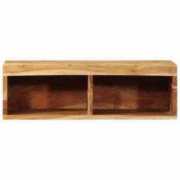 Berkfield Home Wall-mounted TV Cabinet 60x30x19 cm Solid Wood Acacia in Brown - Size: 60 x 30 x 19 cm - thumbnail 4