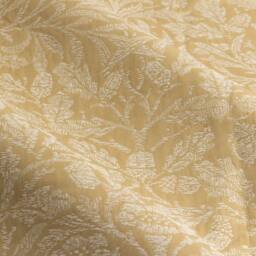 Morris & Co Acorn Tonal Fully Lined Matt Jacquard Pencil Pleat Curtains in Gold - Size: 229 cm width x 229 cm drop - thumbnail 6