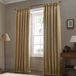 Morris & Co Acorn Tonal Fully Lined Matt Jacquard Pencil Pleat Curtains in Gold - Size: 229 cm width x 229 cm drop - thumbnail 7