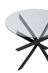 Living and Home Round Dining Table with Metal Black Legs - thumbnail 7