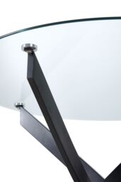 Living and Home Round Dining Table with Metal Black Legs - thumbnail 9