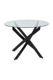 Living and Home Round Dining Table with Metal Black Legs - thumbnail 6
