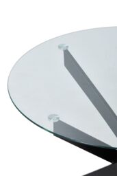Living and Home Round Dining Table with Metal Black Legs - thumbnail 8