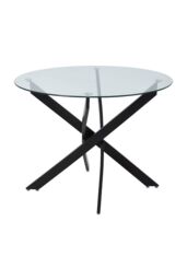 Living and Home Round Dining Table with Metal Black Legs - thumbnail 4