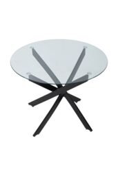 Living and Home Round Dining Table with Metal Black Legs - thumbnail 5