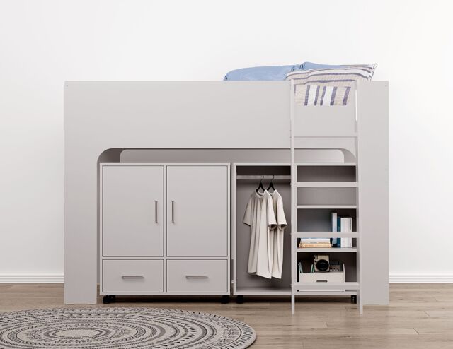 Flintshire Furniture Ltd Eden Mid Sleeper with storage in Grey - Size: Single - image 1