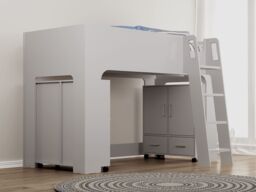 Flintshire Furniture Ltd Eden Mid Sleeper with storage in Grey - Size: Single - thumbnail 2