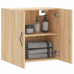 Berkfield Home Wall Cabinet Sonoma Oak 60x31x60 cm Engineered Wood in Brown - Size: 60 x 31 x 60 cm - thumbnail 4