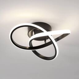 Goeco Modern LED Ceiling Light Creative Flower Shape Ceiling Light 4500K in Black - Size: 12 inches - thumbnail 1