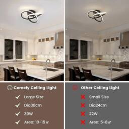 Goeco Modern LED Ceiling Light Creative Flower Shape Ceiling Light 4500K in Black - Size: 12 inches - thumbnail 8