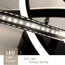 Goeco Modern LED Ceiling Light Creative Flower Shape Ceiling Light 4500K in Black - Size: 12 inches - thumbnail 7