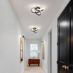 Goeco Modern LED Ceiling Light Creative Flower Shape Ceiling Light 4500K in Black - Size: 12 inches - thumbnail 5