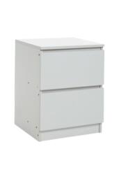 Living and Home Wooden Nightstand Bedside Table with 2 Drawers in White - thumbnail 4