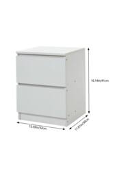 Living and Home Wooden Nightstand Bedside Table with 2 Drawers in White - thumbnail 9