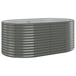 Berkfield Home Garden Raised Bed Powder-coated Steel 175x100x68 cm Grey - Size: 175 x 100 x 68 cm - thumbnail 3