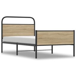 Berkfield Home Bed Frame without Mattress 90x200 cm Sonoma Oak Engineered Wood in Brown - thumbnail 3