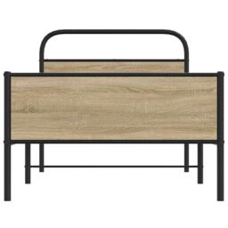 Berkfield Home Bed Frame without Mattress 90x200 cm Sonoma Oak Engineered Wood in Brown - thumbnail 5