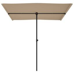 Berkfield Home Outdoor Parasol with Aluminium Pole 2x1.5 m Taupe in Beige - thumbnail 4