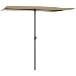 Berkfield Home Outdoor Parasol with Aluminium Pole 2x1.5 m Taupe in Beige - thumbnail 3