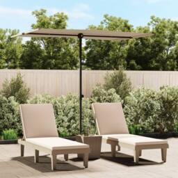 Berkfield Home Outdoor Parasol with Aluminium Pole 2x1.5 m Taupe in Beige - thumbnail 1