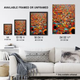 "Artery8 Aerial African Abstract Africa Bright Colours Large Wall Art Poster Print Thick Paper 18X24 Inch - Size: W18"" x H24""" - thumbnail 3
