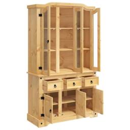 Berkfield Home Highboard Corona Brown 112x43x196 cm Solid Wood Mexican Pine in Light Tan - Size: 112 x 43 x 196 cm - thumbnail 5