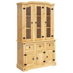 Berkfield Home Highboard Corona Brown 112x43x196 cm Solid Wood Mexican Pine in Light Tan - Size: 112 x 43 x 196 cm