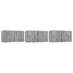 Berkfield Home Hanging TV Cabinet Grey Sonoma 3 pcs 60x30x30 cm Engineered Wood - Size: 60 x 30 x 30 cm - thumbnail 2