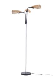 H&O Direct Paper Rope String-Wrapped Lampshade 3-Light Floor Lamp in Black - thumbnail 3