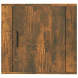 Berkfield Home Wall-mounted Bedside Cabinet Smoked Oak 50x30x47 cm in Brown - Size: 50 x 30 x 47 cm - thumbnail 5