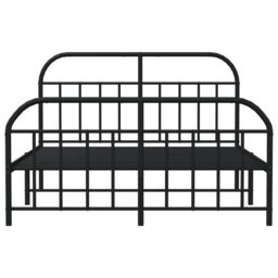 Berkfield Home Metal Bed Frame with Headboard & Footboard Black 135x190 cm Double - thumbnail 6
