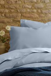 CHRISTY Pure Cotton Percale King Pillowcase Pair in Pale Blue - thumbnail 2