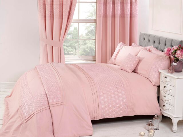 Rapport Home Everdean Polycotton Duvet Cover Set With Pillowcase in Pink - Size: Super King - image 1