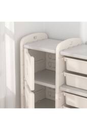 Lovely Train Shape Toys Storage Rack for Kids Floor Standing in Grey - thumbnail 9