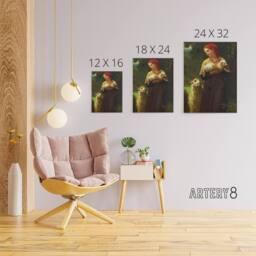 "Artery8 William Bouguereau The Newborn Lamb Canvas Wall Art Print - Size: W18"" x H24""" - thumbnail 4