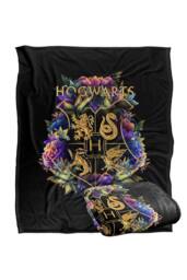 Other Harry Potter 152x127 cm Hogwarts Multi-Colored Floral Crest Blanket - thumbnail 2
