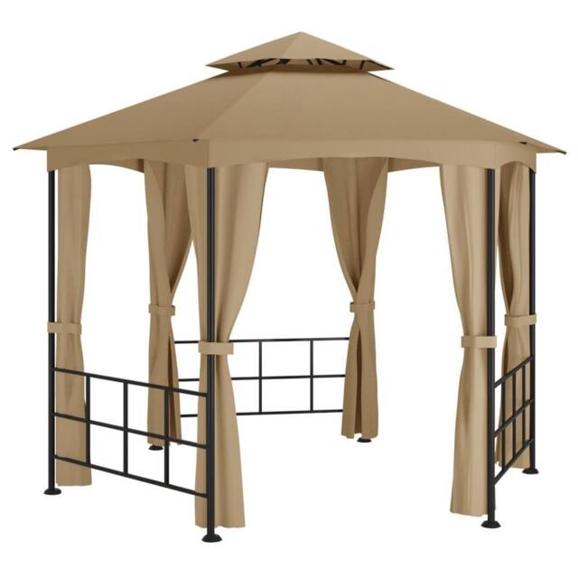 Berkfield Home Gazebo with Sidewalls 3.1x2.7 m Taupe in Beige - image 1