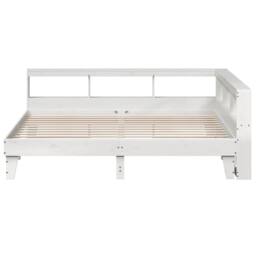 Berkfield Home Decorative Bookcase Bed without Mattress White 200x200cm Solid Wo - Size: 200x200 cm - thumbnail 5